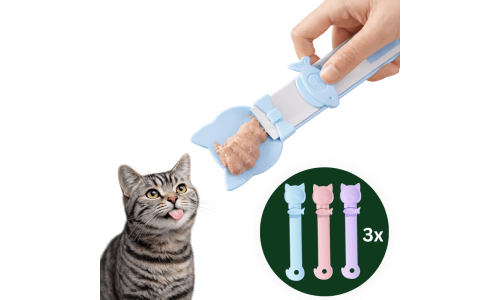 3er-Set Quetschlöffel für Katzenleckerlis – Spender für schleckbare Snacks & Püree